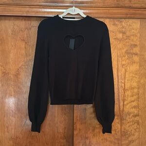 Brand new with tags Lulu’s Black Sweater with heart cutout